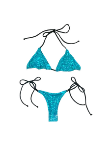 Izzy's Bikinis Trails Bikini Set in Teal Scrolls