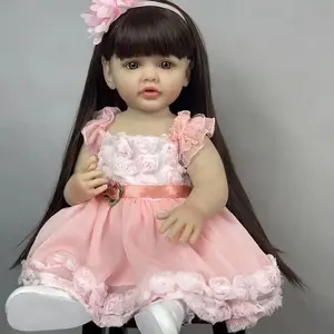 Reborn Lovely 22inch 55cm Reborn Baby Dolls Vinyl Full Body Silicone Girl Reborn Baby Dolls Realistic Anatomically Correct Real Girl,Handmade Lifelike Awake Eyes,Multicolor Gift for Child
