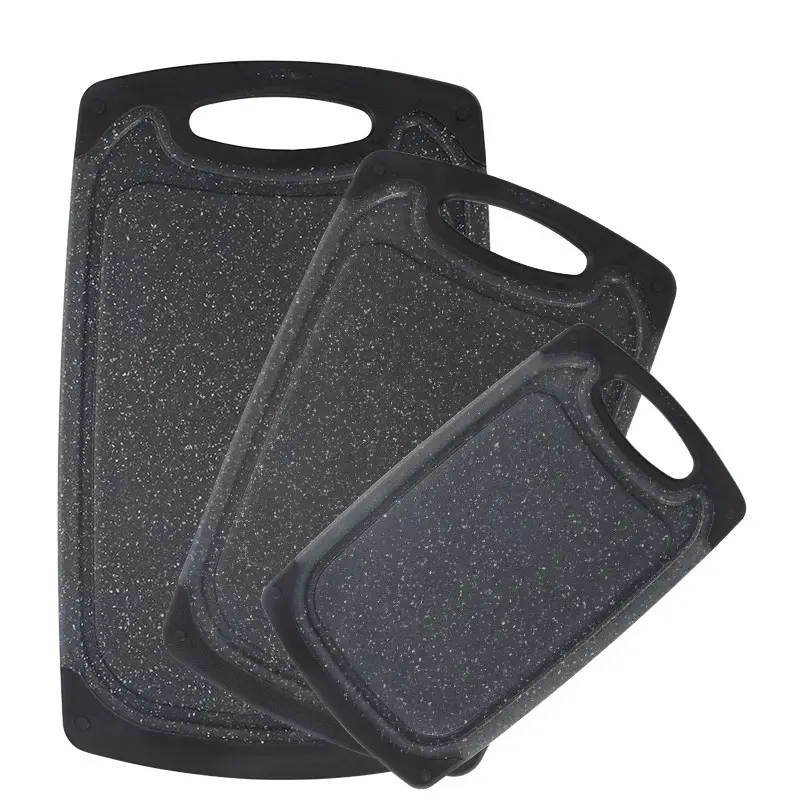 3 Sizes Non Slip Granite Print Cutting Board Set