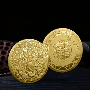 Iron Dragon Coin, Mythical Dragon Design, Symbolic Power & Good Luck, Durable Home Office Decor Gift Ornaments, Elegant Decorative Pattern, Home Office Decoration, Feng Shui Ornaments