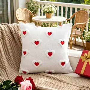 Style Heart Embroidered Pillow, Nordic Living Room Accent Pillow, Bedroom Atmosphere Decor, No Inner Core Included