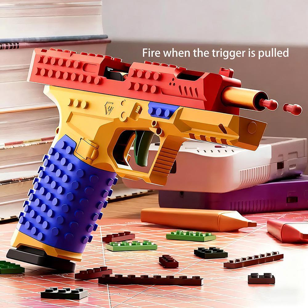 Tactical DIY Building Block Handle Set - Multiplayer Strategy Collaborative Toy Shooting Game for Outdoor Team Activities & Festival Gift Essential