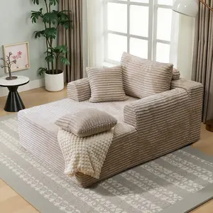 Oversized Cloud Chaise Lounge Chair plush  furniture modern deep seat sofa New Compressed Sofa, Rabbit Plush, Extra Wide Single Sofa, Balcony Sofa, High Resilience, Modern and Simple Fabric, No Assembly Required, Large Seat Depth