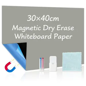 Magnetic Whiteboard Sticker, Self-Adhesive, Detachable & Reusable, Kids' Room Decor, Office Supplies, Includes 20x30cm Panel, 30x40cm Panel