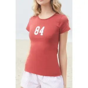 John Galt Women's Red Hailie 84 T-Shirt - Multicolor