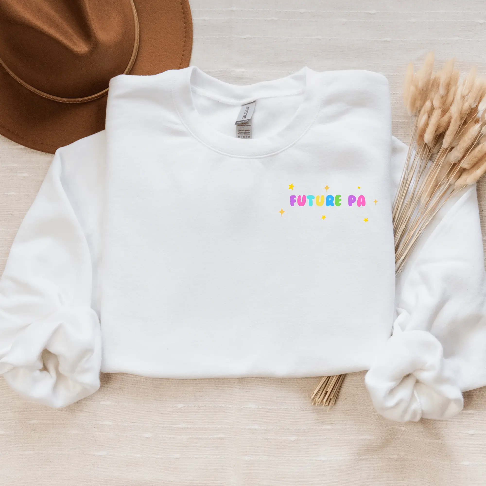Colorful Future PA Crewneck Sweatshirt - Vibrant Unisex Crewneck Healthcare Apparel Graduation Gift Stylish Fashionable Cotton Blend with "Future PA" Design & Ribbed Collar