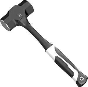 OUDISI Heavy-Duty Octagon Hand Hammer, Industrial-Grade Solid Metal Head Tool with Anti-Slip Grip Handle for Stone Construction, Professional Home Repair