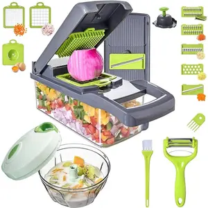 Vegetable Chopper Slicer 16-in-1 with Spice Chopper Set 7 Blades Veggie Dicer Onion Fruit Cutter
