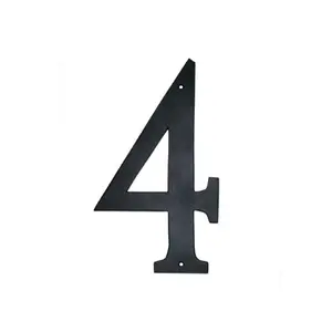 212 MAIN Aluminum House Number 4 (6x3.25 in) - Montague Metal Products CSHN-4-6 Sign, Baked-On Enamel, Rust-Free, Classy Design, Standard Modern Font, Mounting Hardware Included