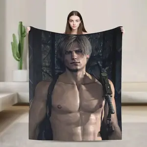 Leon Kennedy Resident Evils Blanket Quality Soft Warm  Bedding Throws Spring Children Living Room Graphic Bedspread A multi-functional and beautiful blanket suitable for decoration, use and as a gift. Add some fun to your home