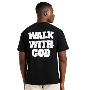 Christian Walk With God Tshirt, Casual Cotton, Trendy T-Shirts for Men & Women, Casual Shortsleeve Streetwear, Menswear Top