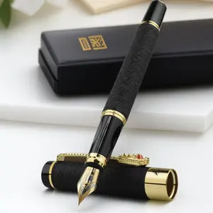 Vintage Dragon Embossed Luxury Business Signature Pen with Crystal Box, Smooth Writing Tool, Elegant Design