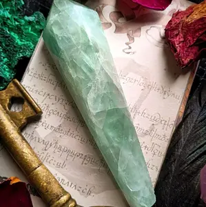 Green Fluorite Crystal Wand