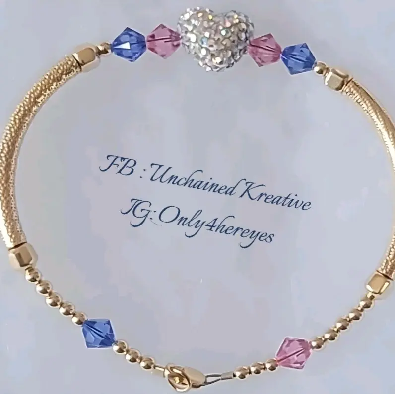 Shambella Heart Bangle 14kt Gold-Filled Handmade Elegant Accessory for Any Occasion