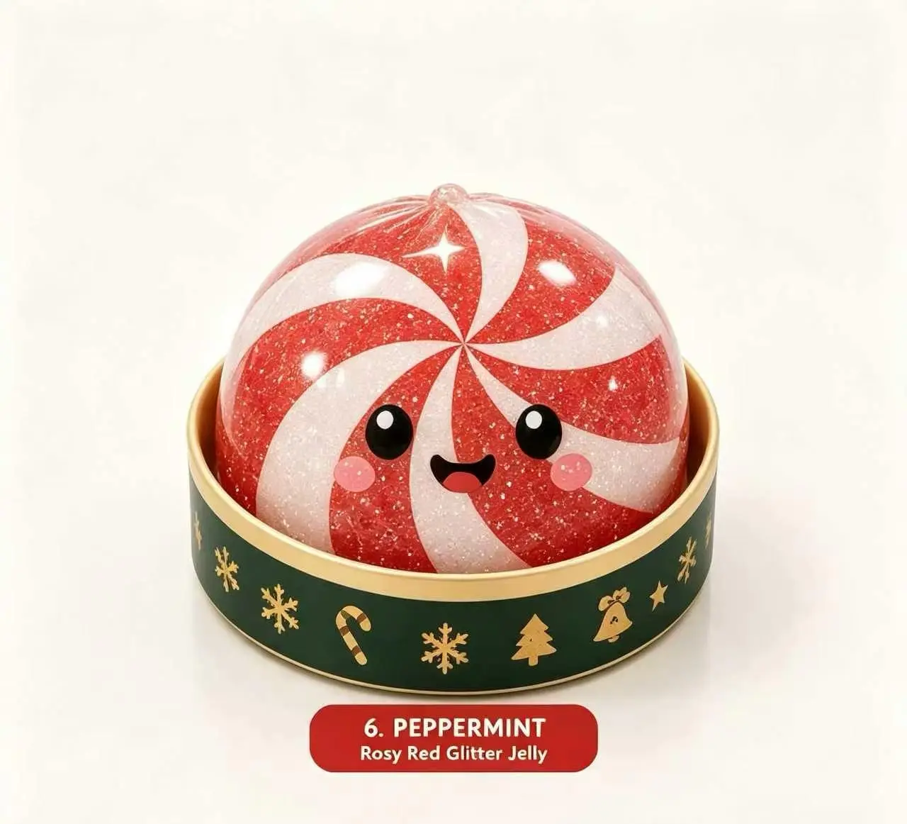 Christmas Glitter Jelly Bun Squishy Toy, Cute Holiday Squeeze Toy, Santa Snowman Reindeer Gingerbread Christmas Tree Stress Relief Toy, Soft Sensory Toy for Kids Party Favors Gifts