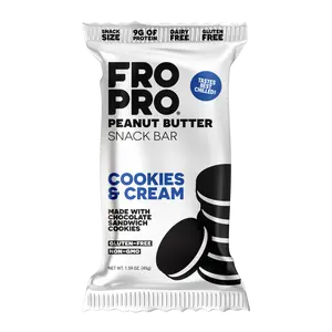 Cookies & Cream Peanut Butter Snack Bar - Made with Chocolate Sandwich Cookies - 12 Pack