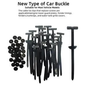 50Pcs Nylon Universal Cable Tie Buckle,plastic wire tie,Heavy Duty Self-Locking Nylon Zip Ties Holder, Multipurpose Plastic Cable Ties Tool for Car Daily Repair car daily auto fixing button multi-purpose cable tie tool nylon  cable  tie zip  cables
