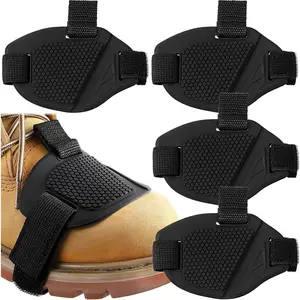 4 Pieces Motorcycle Pad Boot Cover Black Motorcycle Shoe Cover Rubber Shoe Protector Pads for Men Women Gear Accessories