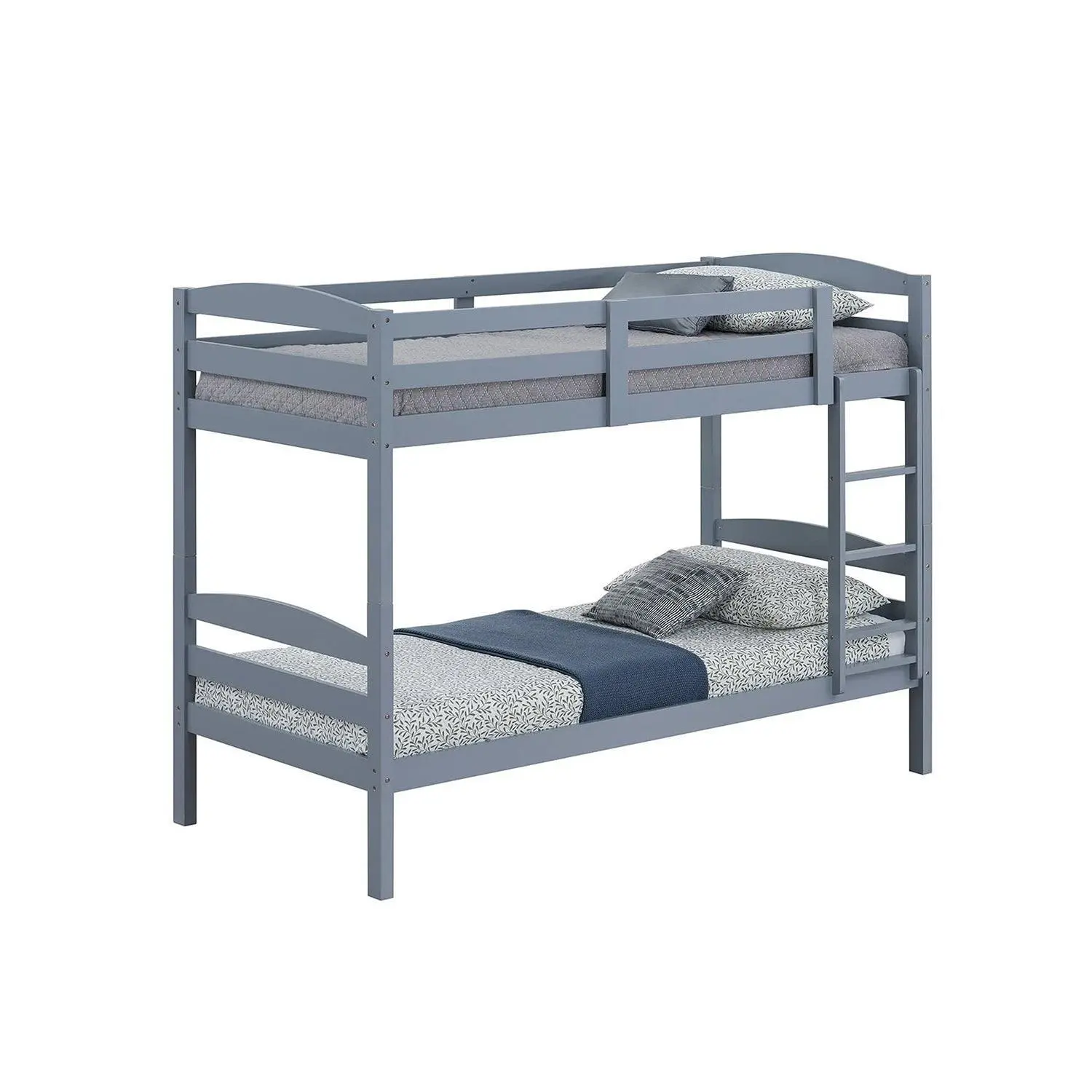 Transitional Solid Hardwood Twin over Twin Bunk Bed, Patented Insert & Lock Joint for Extra Safety