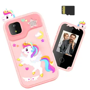 kids camera, dual camera kids smartphone toy, touch screen high-definition camera mobile phone toy, game and music player, children learning to play with toy mobile phones, gift, suitable for girls, Christmas, birthdays, 3-12 years old