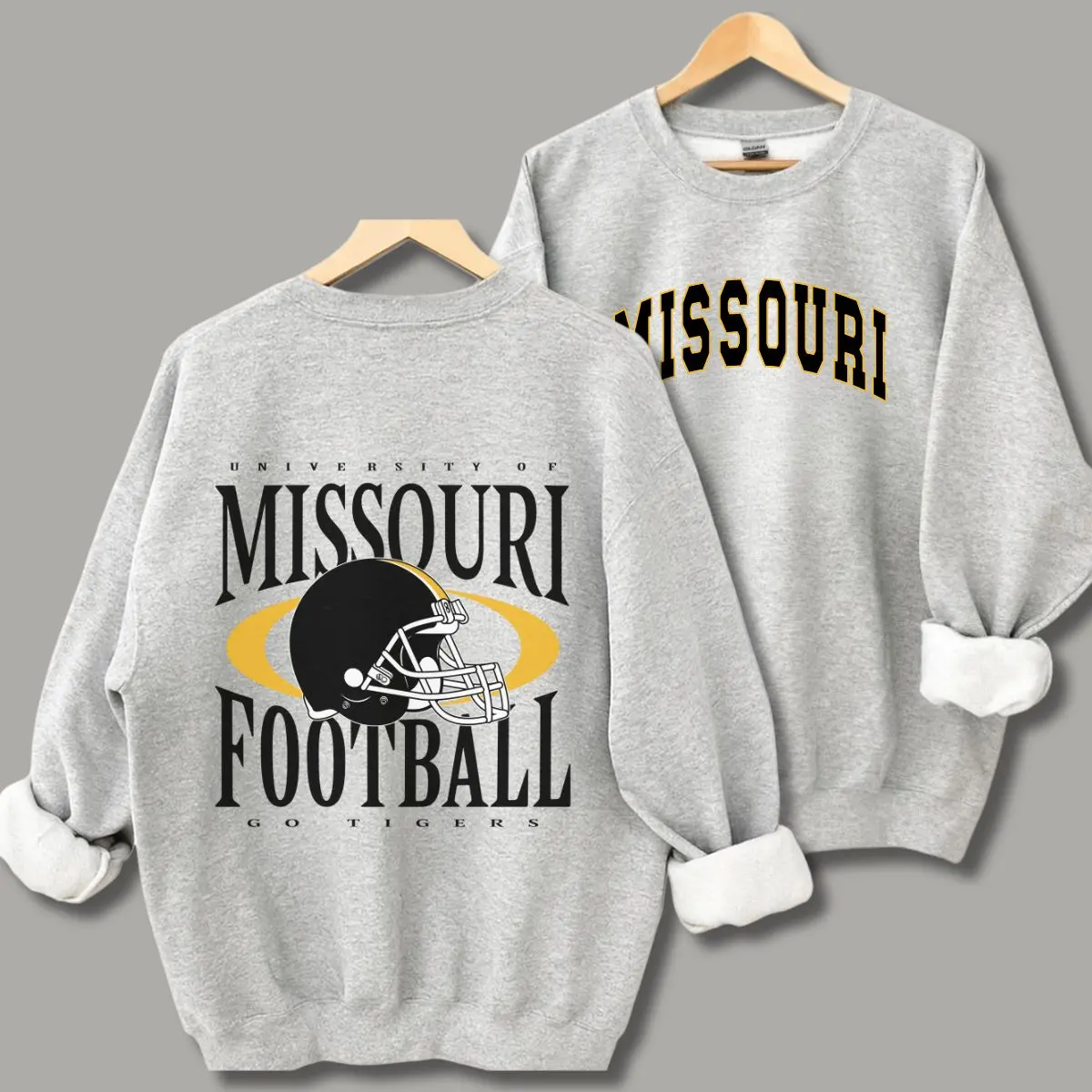Missouri 2 Side Football Vintage Sweatshirt, Missouri Vintage Hoodie and T-Shirt, Vintage College Classic Unisex Pullover Crewneck Hoodie, Gift For Fans Casual Cotton Sweatshirt