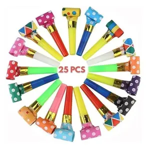 25 PCS Easter Gift Party Blowouts & Noisemakers – Colorful Birthday Blow Horns, Whistles, Funny Noise Makers for Kids, Adults, New Year & Holiday Party Favors