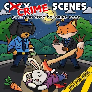 Coloring Book Crime Scenes1, Adult Coloring Book for Stress Relief, Large Simple Design, Safe & Eco-Friendly, Perfect Gift for Adults, Watercolor Paint Book