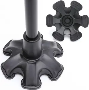 Cane Tip 6 Support Rubber Foot Walking Canes 3/4 Inch Shaft Self-Standing Anti-Slip Stable 6 Point Cane