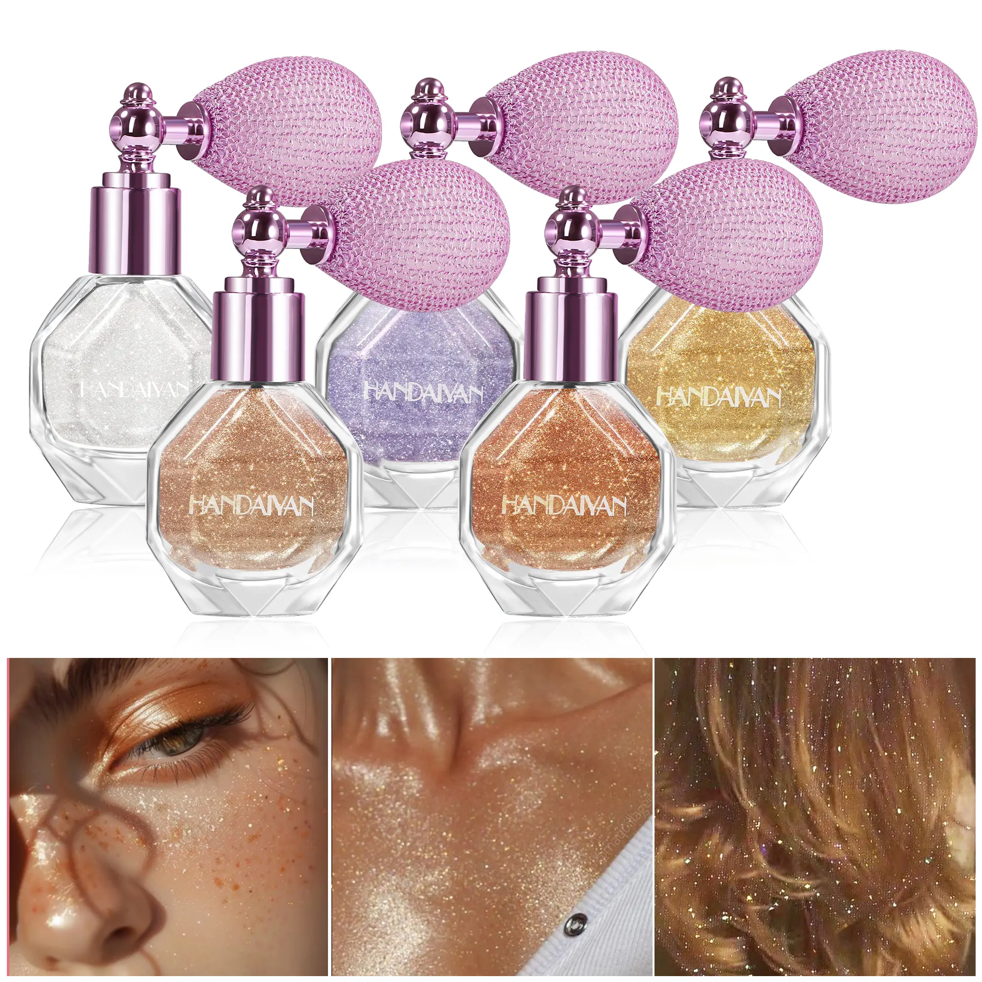 Air Cushion Highlight Spray Bottle Portable Mini Glow Mist Sprayer Cosmetic Refillable Fine Mist Spray Bottle