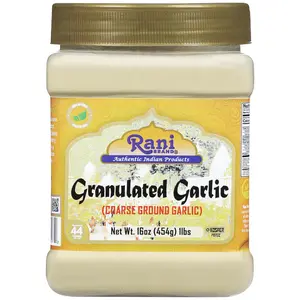 Rani Granulated Garlic (Coarse Ground Garlic) 16oz (1lb) 454g PET Jar ~ All Natural | Gluten Friendly | Vegan | NON-GMO | Kosher | No Salt or fillers | Product of USA