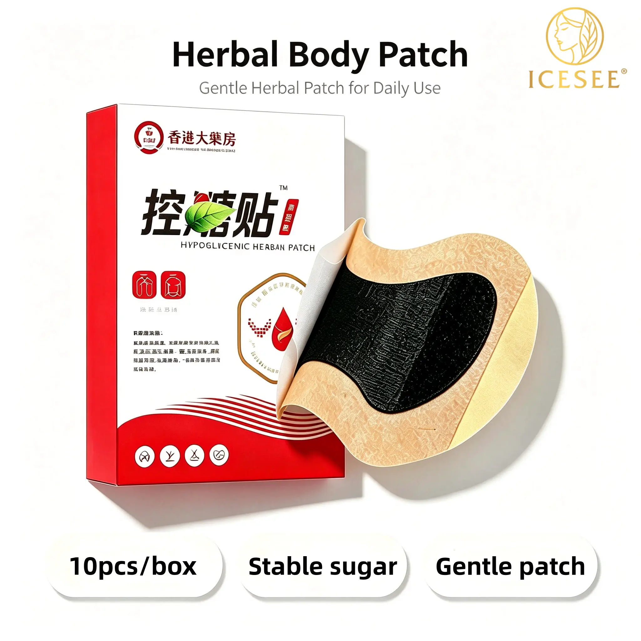 ICESEE Herbal Warm Body Patches, Natural Herbal Acupoint Warm Care Stickers for External Daily Body Comfort, Pack of 10, Natural Extracts, Daily Use, External Body Care
