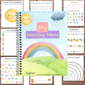 A5 SIZE PreK Morning menu, Toddler busy workbook, Morning basket, Toddler Morning Menu, Quiet workbook, Kindergarten morning menu, Preschool curriculum workbook, Learning Materials