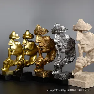 Silence is golden, living room wine cabinet decorations, creative home and office decorations, American handicrafts, Modern Home Decoration, and small ornaments