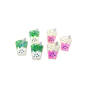 Glittery Boba Bubble Tea Enamel Pin - Multi-Dimensional Art for Clothes Accessories