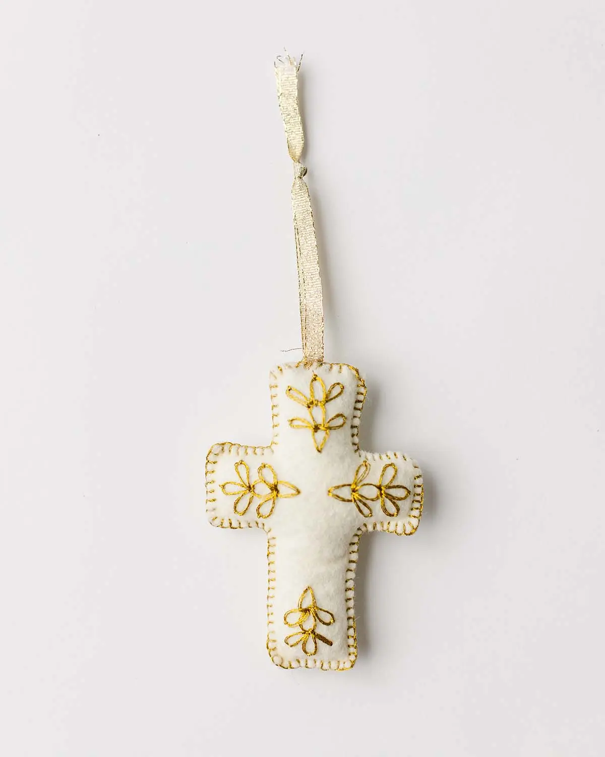 Embroidered Cross Ornament