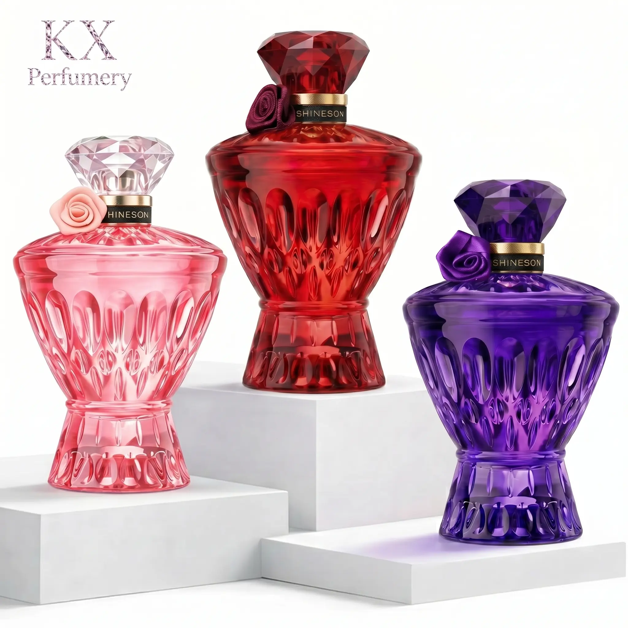 Buy 1 Get More! Women's Twilight Amethyst, Ruby Red & Cherry Blossom Pink EDP Trio Single Item - Viral on US TikTok, Layered Scents, Long-Lasting, Skin-Friendly, Stunning Crystal Bottles, Ideal for Gifting & Daily Wear, Summervibes, perfume for women
