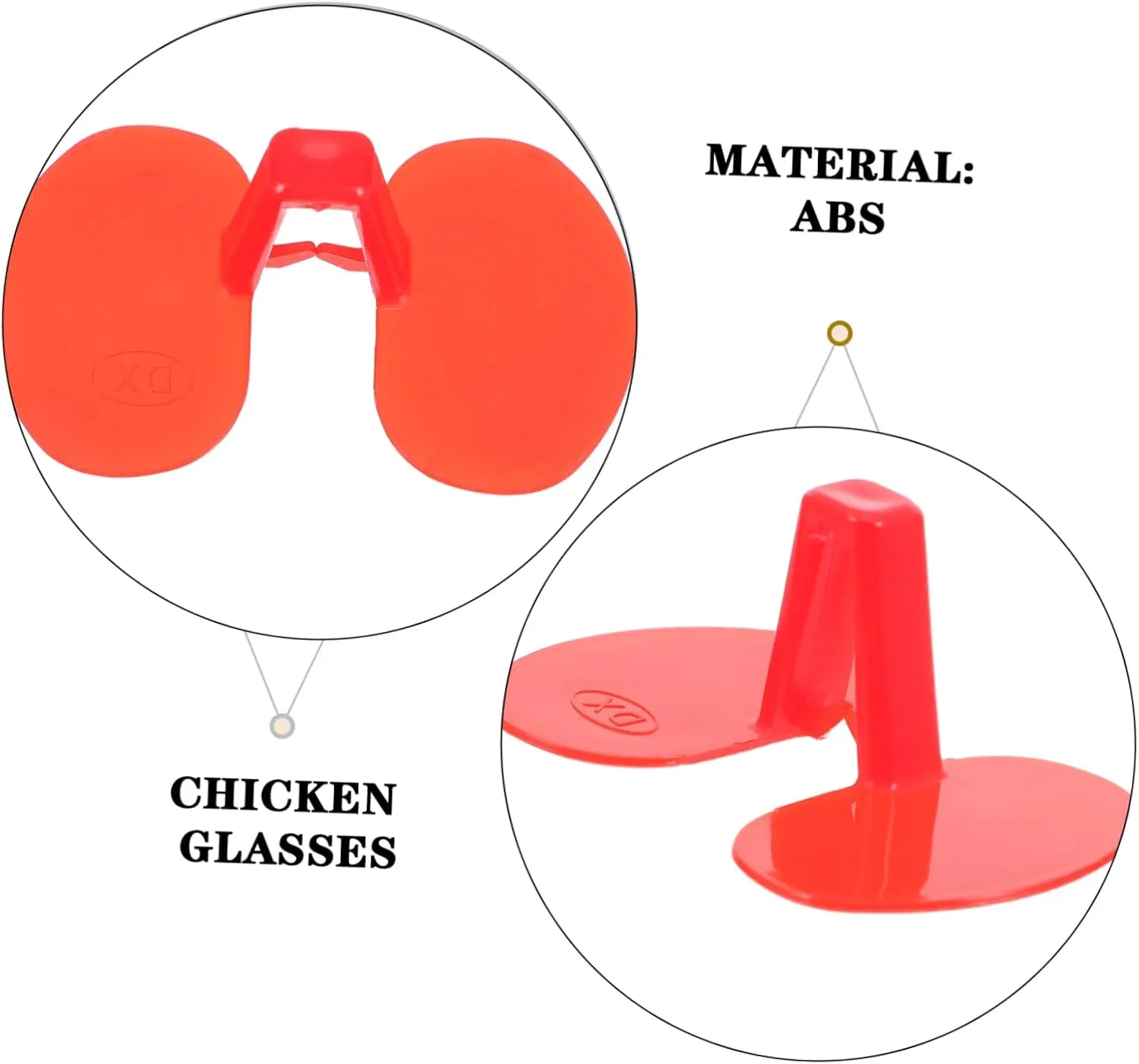 Chicken Glasses No‑bolt Single‑Beam Poultry Eye Protector Anti‑Pecking Goggles for Chicken Hen Rooster ABS Plastic