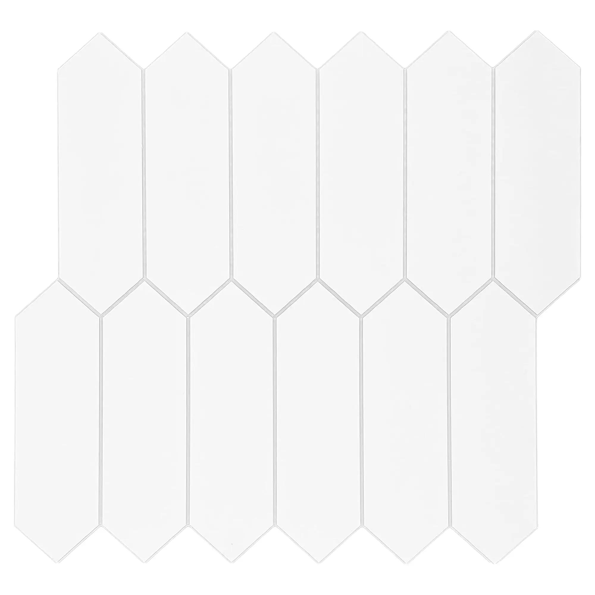 INNO STICKERS 10-Sheet Peel and Stick Backsplash for Kitchen Bathroom Shower, Stone Composite Self Adhesive Tiles Long Hexagon Mosaic Wall Tile, 12 Inch x 11.22 Inch White