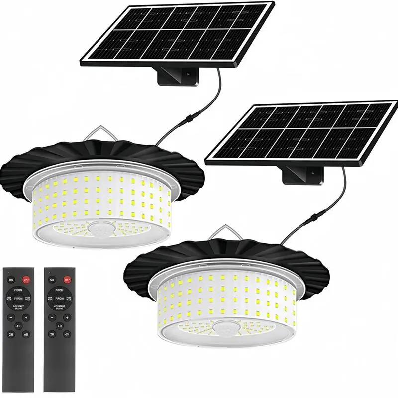Solar Shed Light, Portable Solar Pendant Lights Outdoor, 244 LED 360° Glow Waterproof Shed Light, 5 Modes Waterproof Floodlight with Remote Control for Shed, Barn, Gazebo, Yard, Patio, Garage