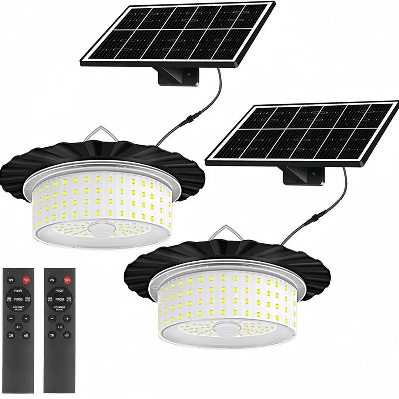 2026 Solar Shed Light, Portable Solar Pendant Lights Outdoor, 244 LED 360° Glow Waterproof Shed Light, 5 Modes Waterproof Floodlight with Remote Control for Shed, Barn, Gazebo, Yard, Patio, Garage