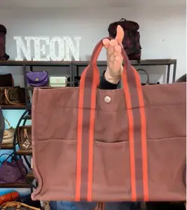 Pre-owned HERMÈS As Seen On Screen As Seen On Screen HERMES Fourre Tout MM Hand Bag Canvas Plum Red ️$799