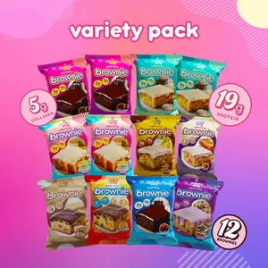 Prime Bites Protein Brownie Variety Pack - 19g Protein and 5g Collagen High Protein Snack, Healthy Dessert, Protein Treats Prime Bites Protein Brownie Variety Pack - 19g Protein and 5g Collagen High Protein Snack, Healthy Dessert, Protein Treats