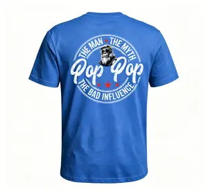 Monkeysober Pop Pop The Man The Myth The Bad Influence Men's Pure Cotton T-shirt