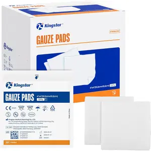 100 Pack Sterile 4x4 in 12-Ply 100% Cotton Gauze Pads, Highly Absorbent Hospital-Grade Sponges for Wound Care, Healthcare First Aid & Surgical Dressing