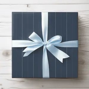 Elegant Navy Striped Wrapping Paper