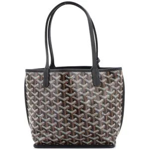 Pre-owned Goyard Canvas Coated Top Handle Bags Anjou Reversible Tote Coated Canvas Mini by Rebag