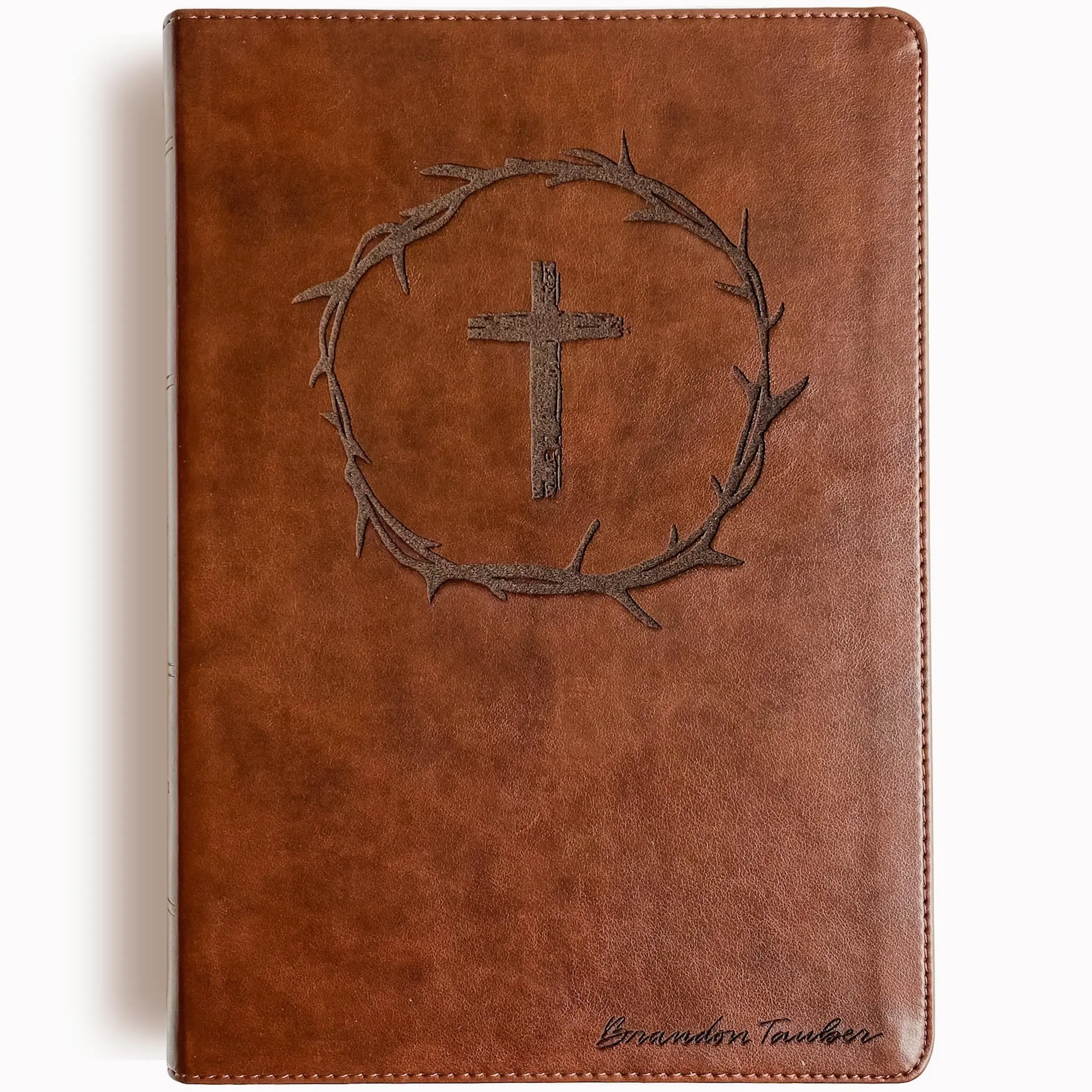 Personalized ESV Wide Margin Bible - Brown - Cross Inside a Crown of Thorns - Hand Lettered and Engraved Personalized ESV Wide Margin Bible - Brown - Cross Inside a Crown of Thorns - Hand Lettered and Engraved