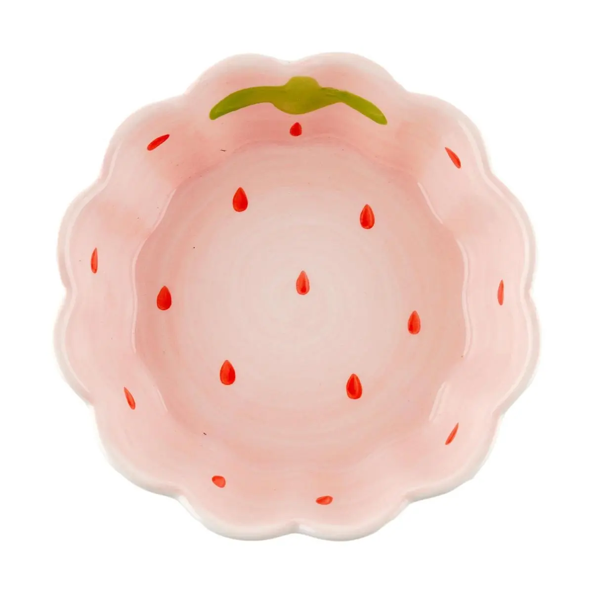 Kawashima 6-Inch Strawberry Glossy Bowl - Ceramic Salad & Fruit Dessert Dish, Kitchen & Dining Tableware, Ceramic Dish, Glossy Ceramic Bowls