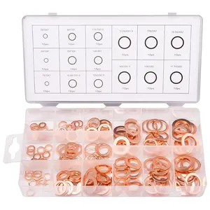 150 count 15 Sizes Copper Washers Metric Sealing Assortment Set M17.5-M5 Flat Ring Sump Plug Crush Washer Oil Drain Plug Gasket Seal Assortment Set M5/6/7/8/10/10.5/11/12/12.5/14/15/16/16.5/17.5
