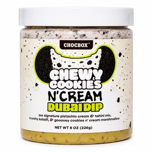 Chewy Cookie 'N Cream Dubai Dip - Pistachio Cream and Cookies and Cream Marshmallow Fluff